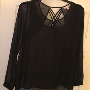 Sheer long sleeve blouse